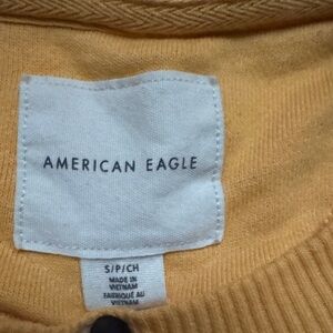 American Eagle Outfitters Mustard Butterfly Crewneck Sweater